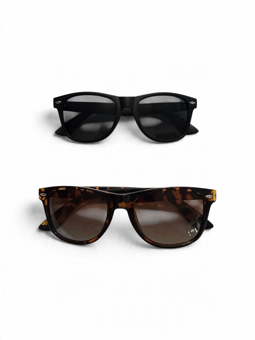 2-Pair Sunglasses Set – Black Square & Tortoiseshell Frames